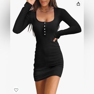 New Black Ribbed Knit Bodycon Dress Size XL - NWOT